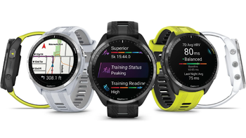 Different Garmin Forerunner 965 colorways on a white background.