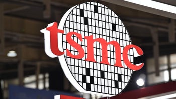 A TSMC silicon wafer sign is seen in front of a building in Taiwan.