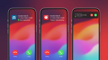 Screenshots from the LiveCaller app