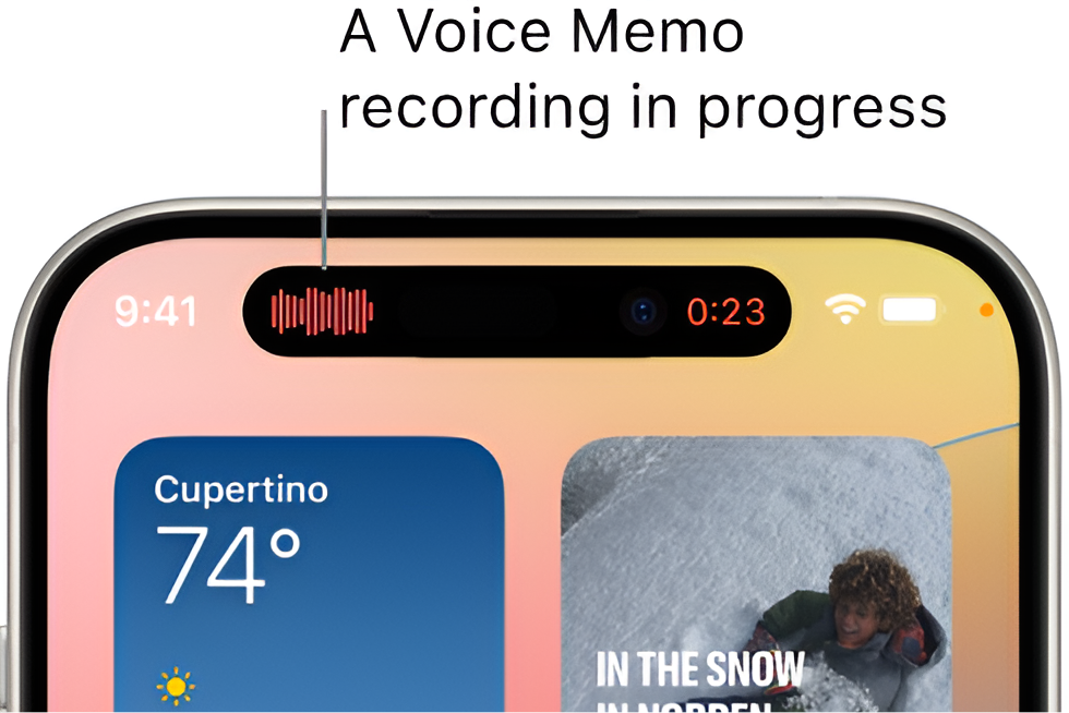 iPhone screen showing a voice memo recording.