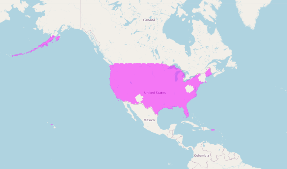 Image source – www.coverage.lart2150.com - Did you know about the three large coverage holes of T-Mobile&#039;s Starlink service?