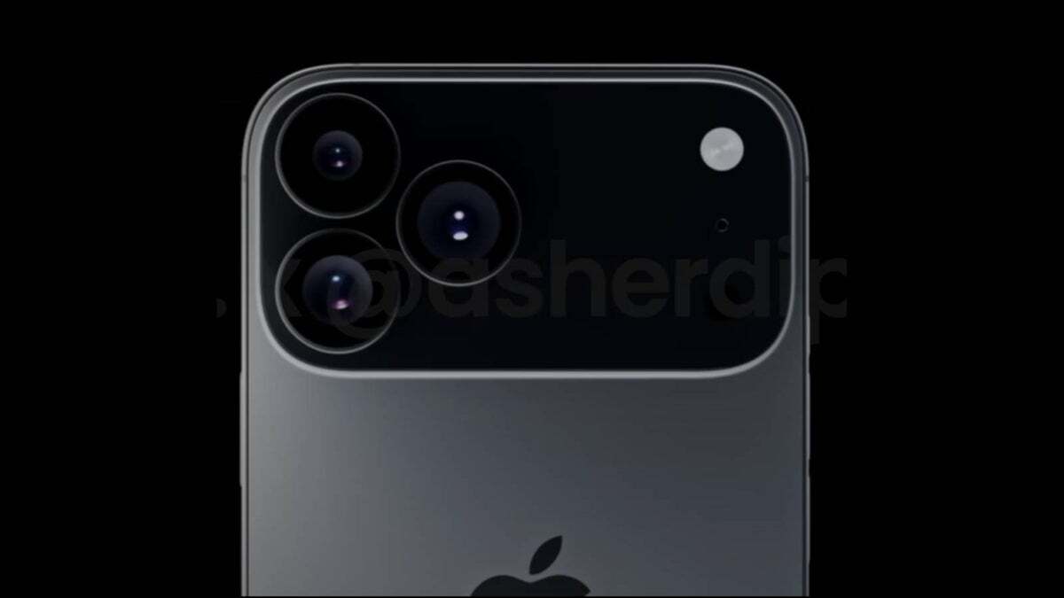 Early renders of the iPhone 17 Pro included a two-tone design for the camera bar and rear panel.