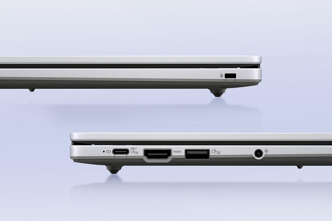 Image of the port placement on the Asus Chromebook CX14/CX15 series
